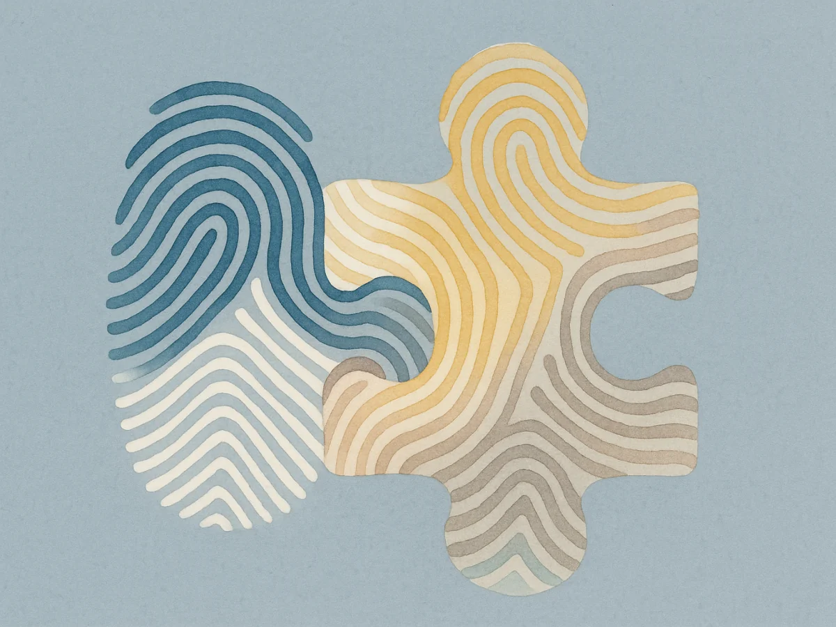 pastelowa grafika ukazująca puzzle z elementami bezpieczeństwa